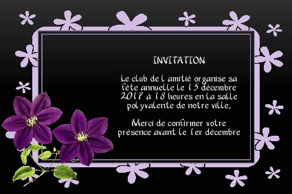 Une jolie carte d'invitation sobre et fleurie.